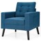 Modern Button Tufted Accent Chair with Rubber Wood Legs and Wide Backrest Ideal for Any Room
